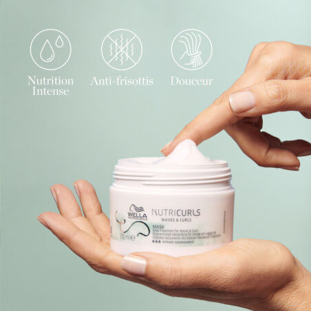 Diep anti-pluis masker voor krullend/golvend haar Nutricurls Wella 150ML.