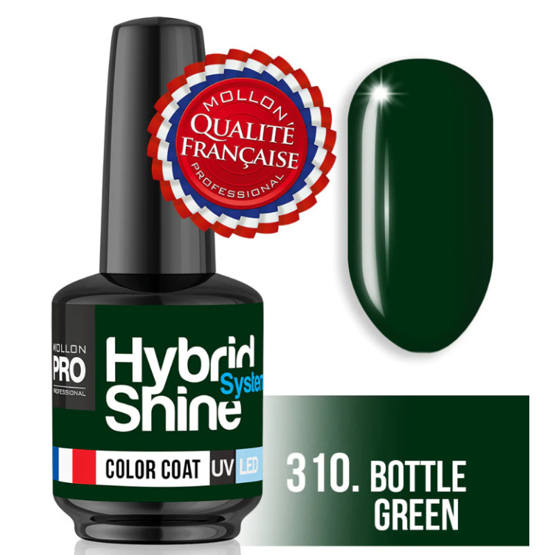 Mini vernis semi permanent Hybrid Shine Mollon Pro 310 bottle green 8ML