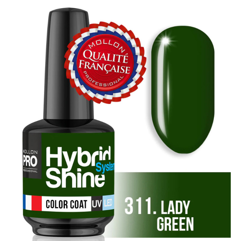 Mini vernis semi permanent Hybrid Shine Mollon Pro 311 lady green 8ML