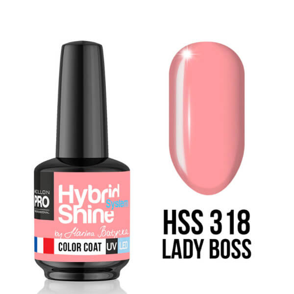 Mini vernis semi permanent Hybrid Shine Mollon Pro 318 lady boss 8ML