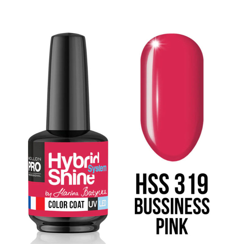 Mini vernis semi permanent Hybrid Shine Mollon Pro 319 business pink 8ML
