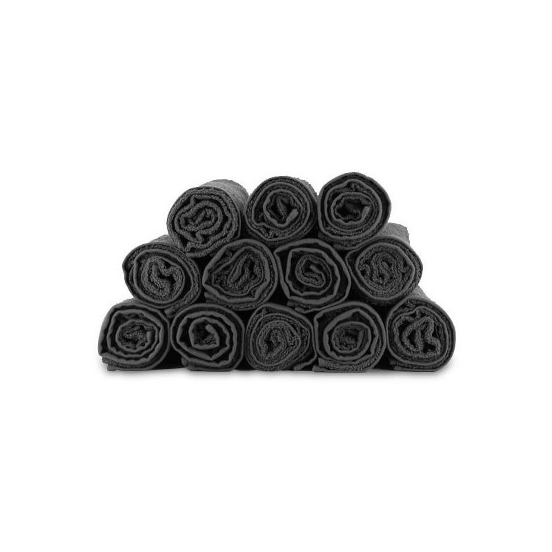 Sibel Black Cotton Towels X 12 pieces