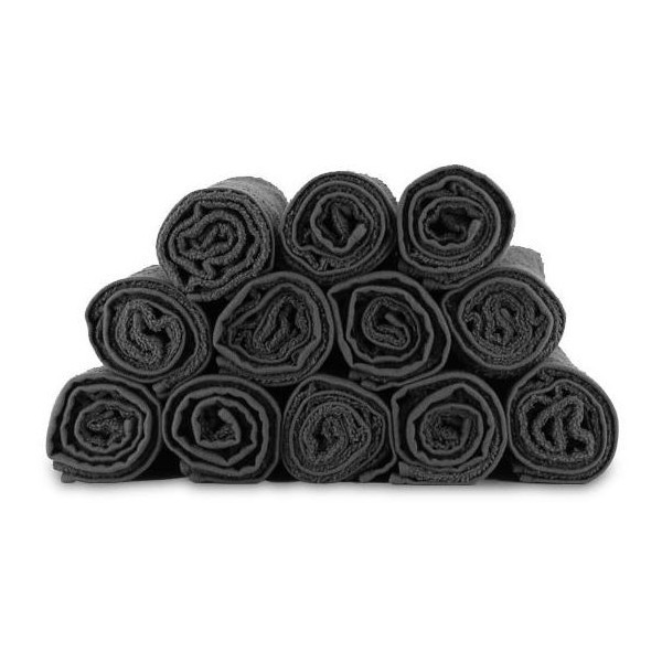 Sibel Black Cotton Towels X 12 pieces