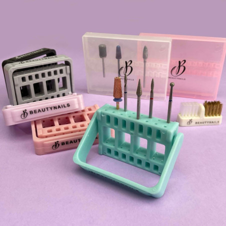 Soporte de almacenamiento para 16 puntas de color rosa Beauty Nails