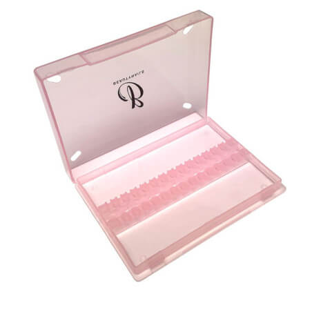 Caixa de armazenamento com 14 pontas de unhas rosa Beauty Nails