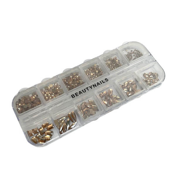 Caixa Strass Pink Gold Beauty Nails Caixa Strass Pink Gold Beauty Nails