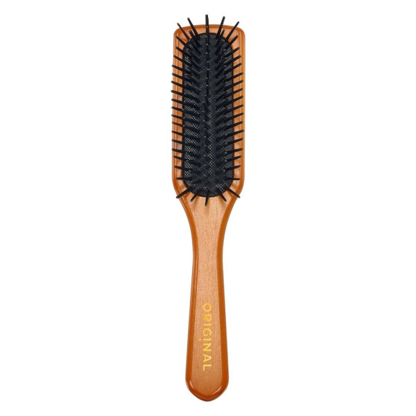 Cepillo de pelo de madera, cepillo grande de madera de haya con cerdas de  nailon suaves, peine de masaje antiestático para cabello seco, lacio