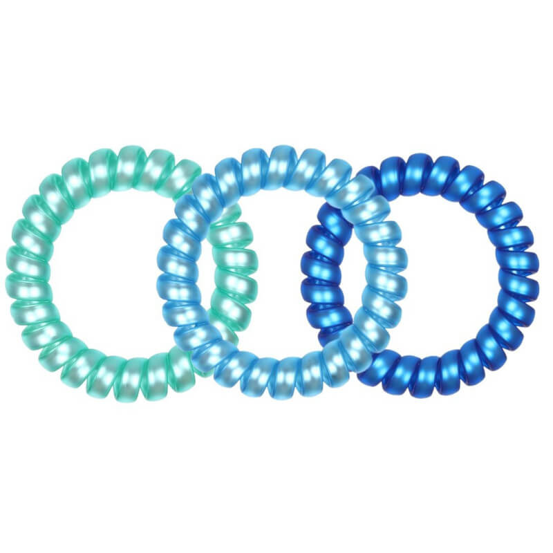 3 blauwe Stella Green elastische veren