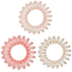 3 elásticos de molas Stella verde branco bege rosa