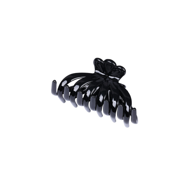 Black hair clip with 6 teeth, Stella Green, 8cm.