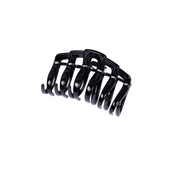 Black hair clip with 6 teeth, Stella Green, 8cm.