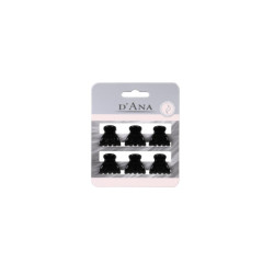 6 mini-zwarte haarknipjes Stella Green 1,5 cm