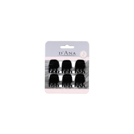 6 mini-presilhas de cabelo pretas Stella Green 2cm