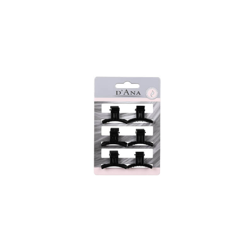6 mini-presilhas de cabelo pretas Stella Green 2cm