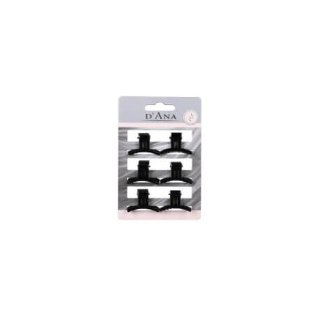6 mini-presilhas de cabelo pretas Stella Green 2cm
