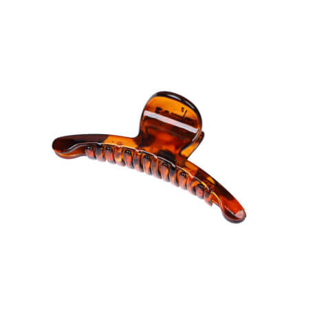Bruine haarclip met 6 tanden Stella Green 11cm
