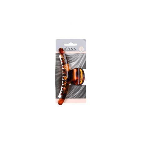 Bruine haarclip met 6 tanden Stella Green 11cm