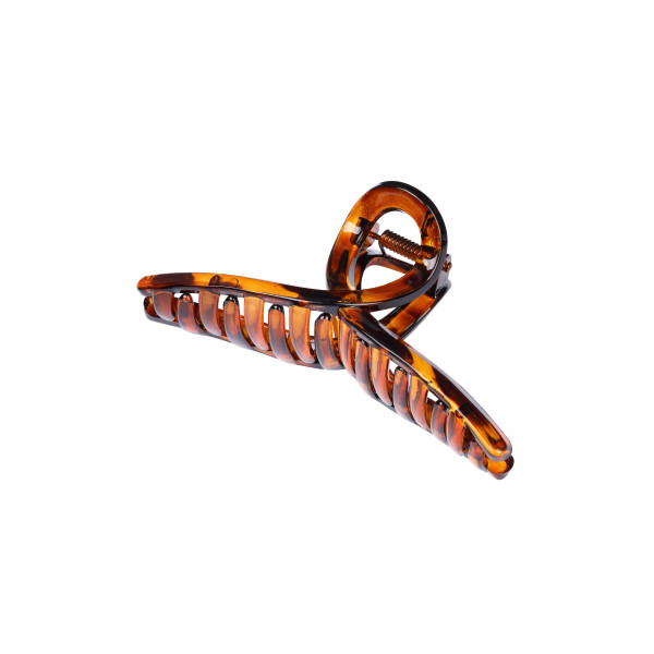 Brown hair clip with 6 teeth Stella Green 11cm