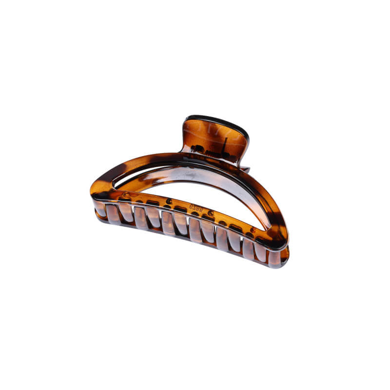 Bruine haarclip met 6 tanden Stella Green 8,5cm