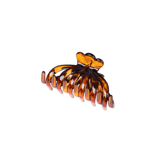 Brown hair clip with 6 teeth Stella Green 8cm