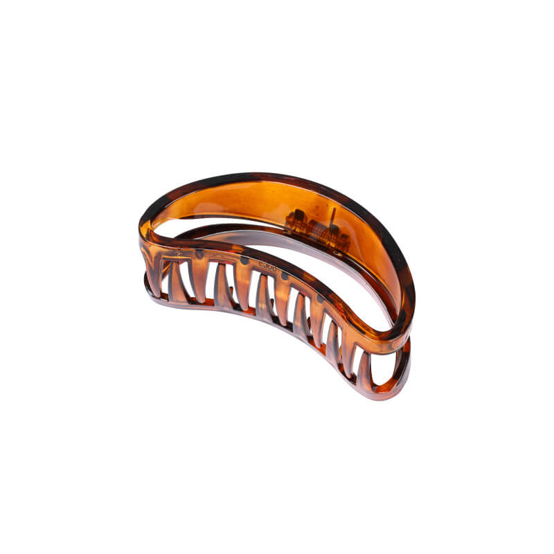 Bruine haarknip met 6 tanden Stella Green 9cm