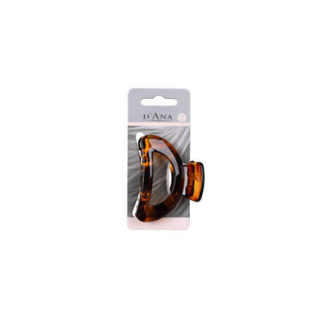 Bruine haarknip met 6 tanden Stella Green 6,5cm
