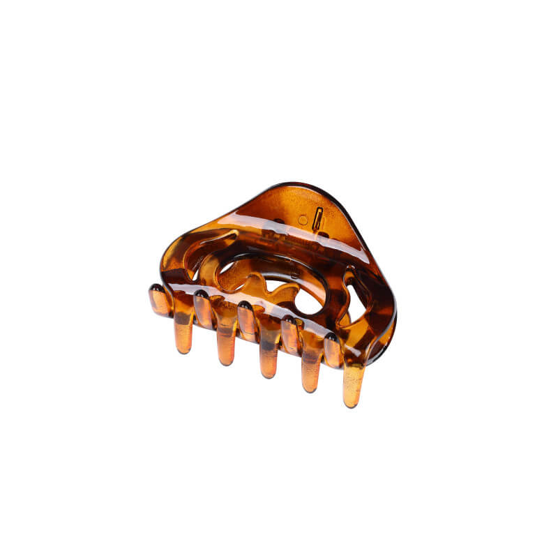 Grampo de cabelo marrom com 6 dentes Stella Green 6,5cm
