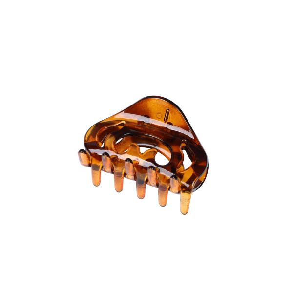 Brown hair clip with 6 teeth Stella Green 6.5cm