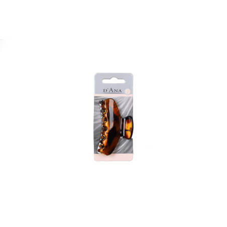 Grampo de cabelo marrom com 6 dentes Stella Green 6,5cm