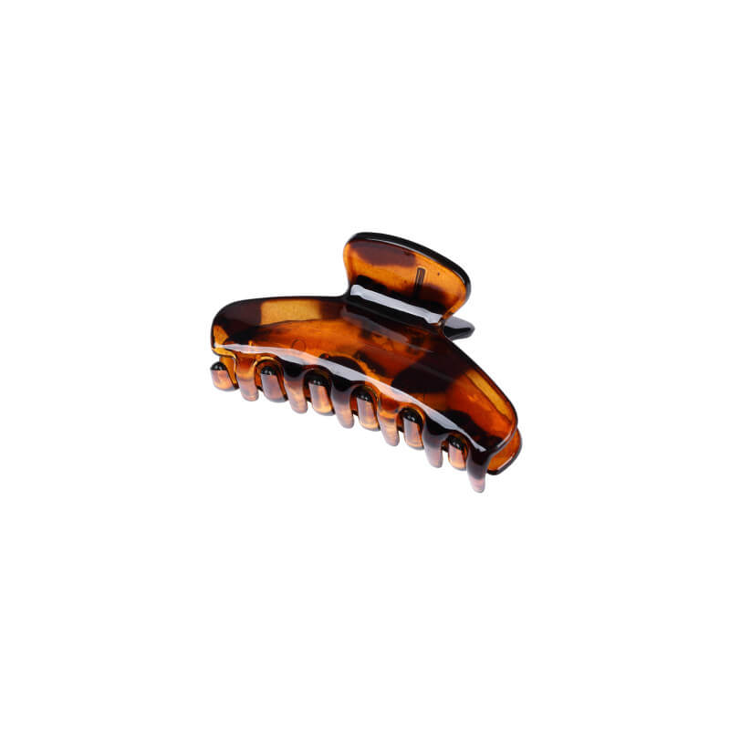 Grampo de cabelo marrom com 6 dentes Stella Green 6,5cm