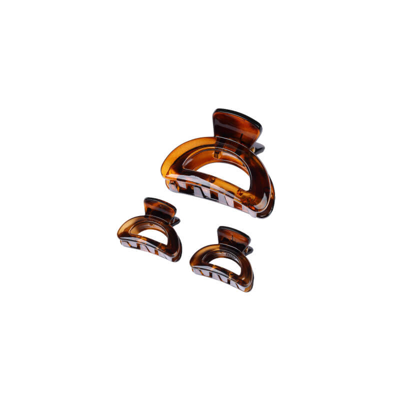 Conjunto de 3 grampos de cabelo Stella Green castanhos.