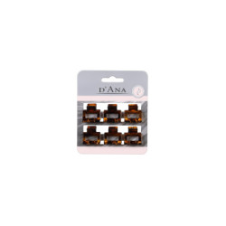 6 mini-presilhas de cabelo castanhas Stella Green 2cm