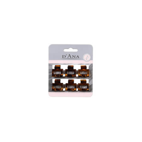 6 mini-presilhas de cabelo castanhas Stella Green 2cm