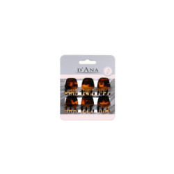 6 mini-presilhas de cabelo castanhas Stella Green 2cm