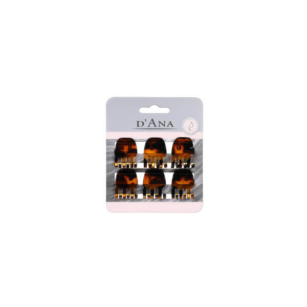 6 mini-presilhas de cabelo castanhas Stella Green 2cm 6 mini-presilhas de cabelo castanhas Stella Green 2cm