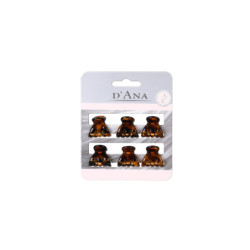 6 mini presilhas de cabelo marrom Stella Green 1,5cm