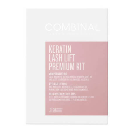 Kit de elevação de cílios de queratina premium Combinal com 20 aplicações.