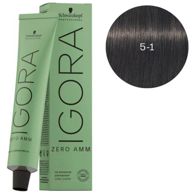 Igora Zéro amm 5-1 castanho claro acinzentado Schwarzkopf 60ML