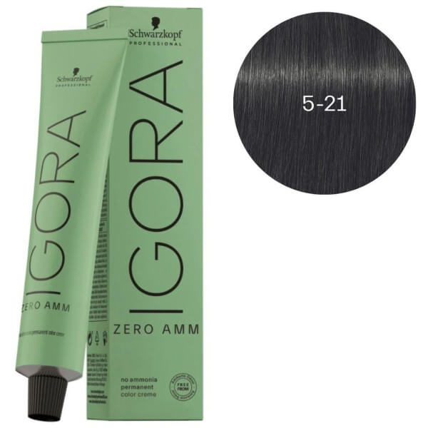 Igora Zero amm 5-21 Ceniza Ahumada Castaño Claro Schwarzkopf 60ML