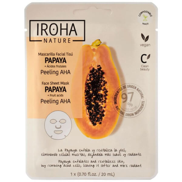Gezichtsmasker van stof met AHA Papaja peeling Iroha