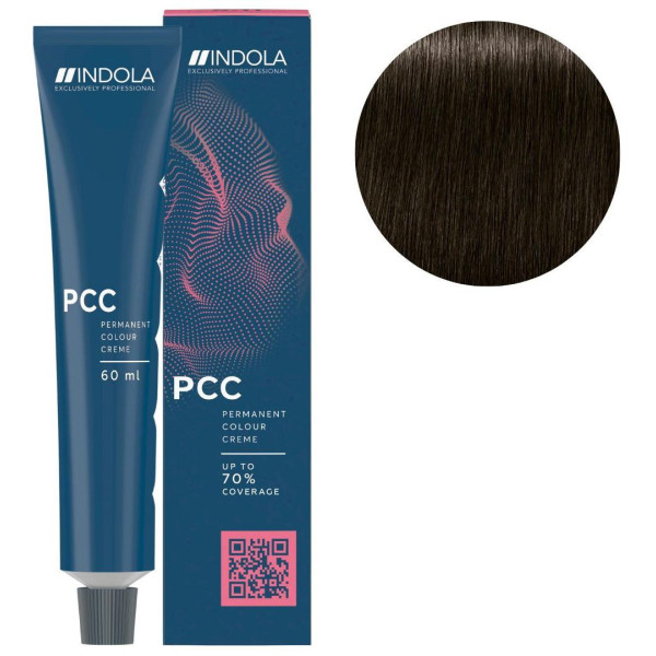 Coloration PCC Cool & Neutral 4.1 châtain moyen cendré Indola 60ML
