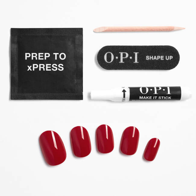 Unhas postiças xPRESS/ON Big Apple Red OPI