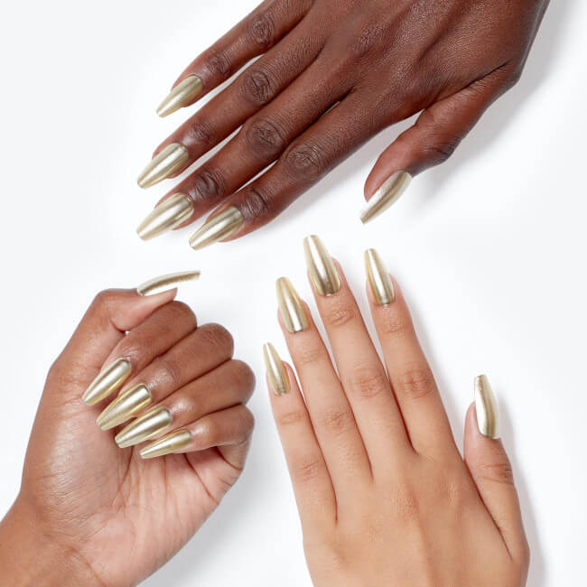 Unhas postiças xPRESS/ON Break the Gold OPI
