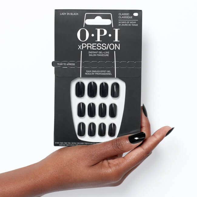 Unhas postiças xPRESS/ON Lady in Black OPI