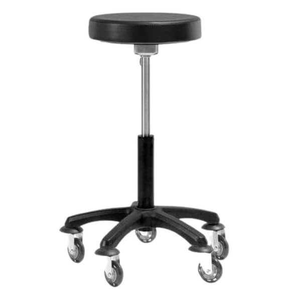 Tabouret Alpine noir à roulettes