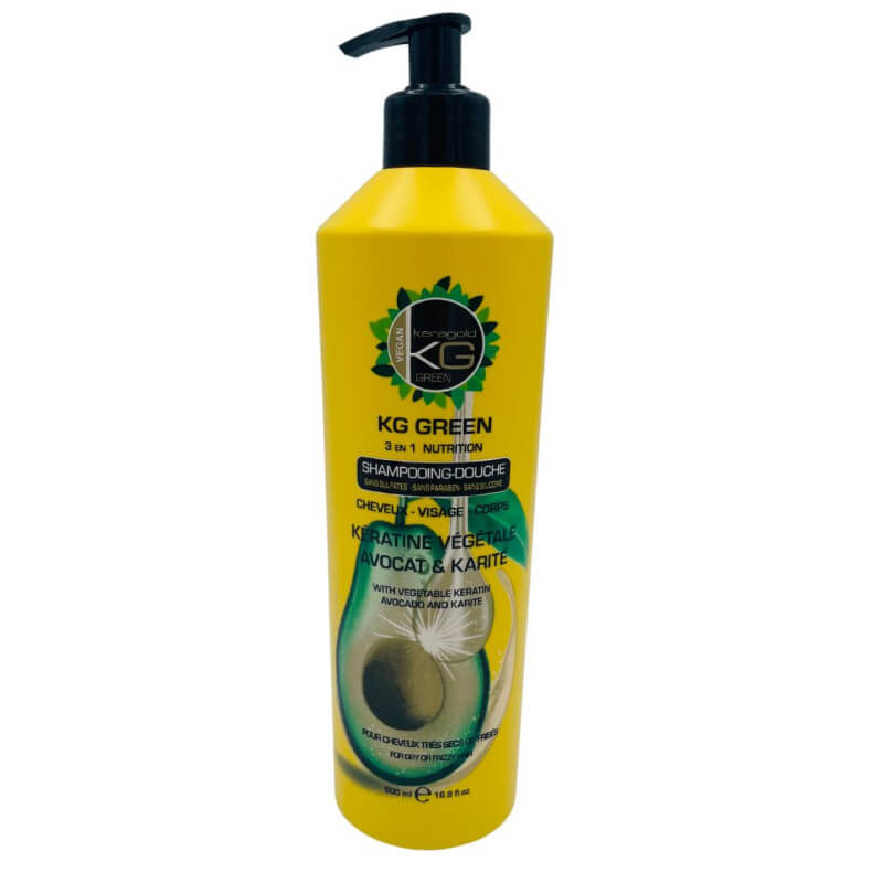 Shampo-douche 3-in-1 voeding Keragold Green 500ml