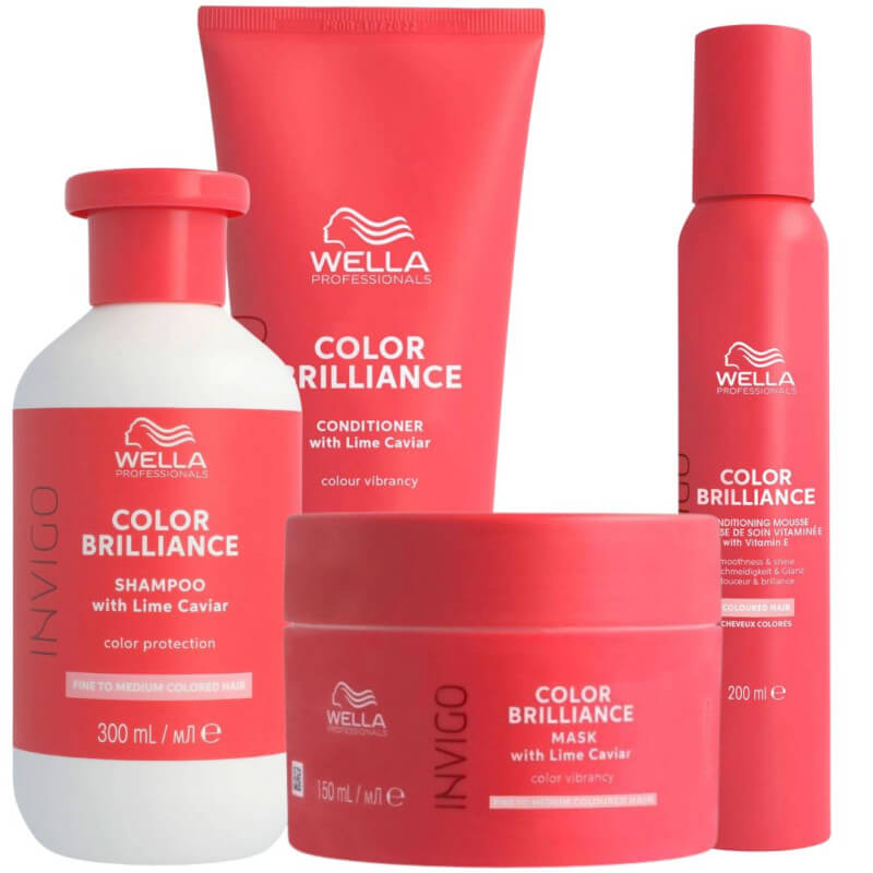 Volledige routine voor fijn/normaal haar met Invigo Color Brilliance van Wella.
