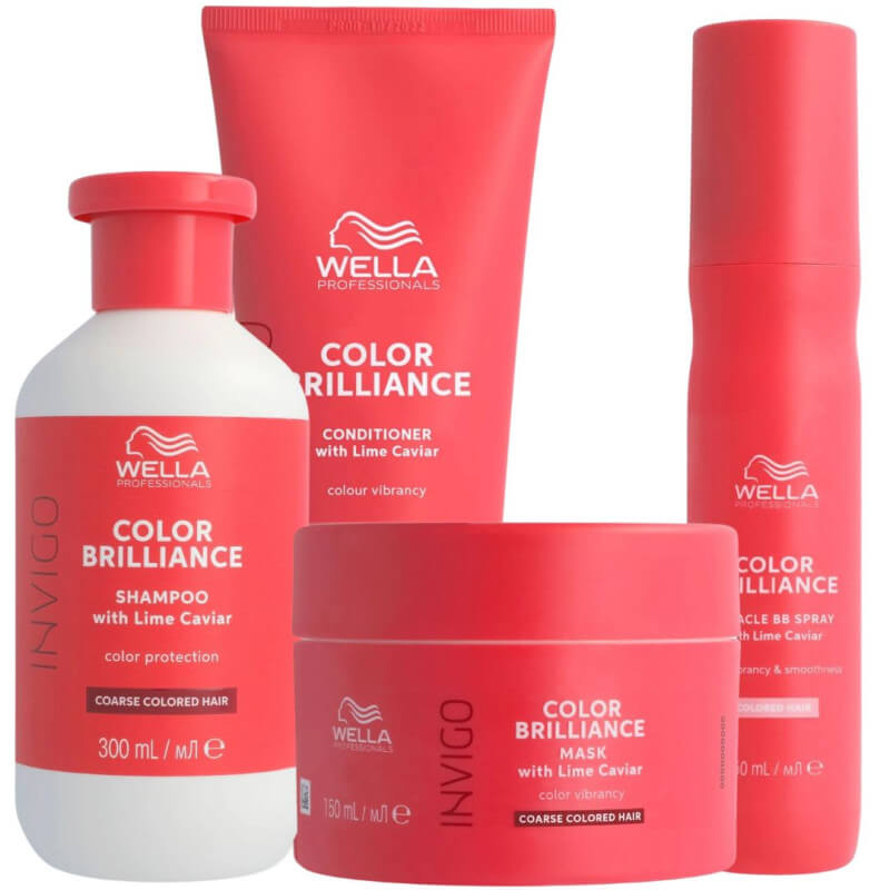 Rotina completa para cabelos grossos Invigo Color Brilliance da Wella