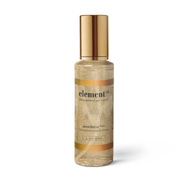 Elements Gold aceite con purpurina para cuerpo y cabello 50 ML