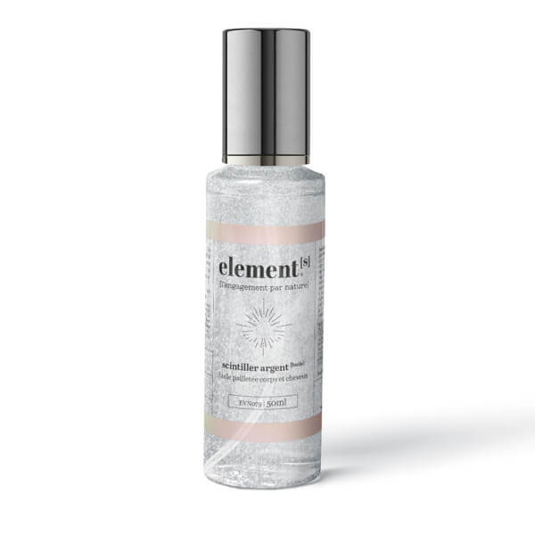 Elements Olio glitter argento per corpo e capelli 50 ML